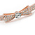 Rose Gold Metal Clear Crystal Bow Bangle Bracelet - 18cm L - view 3