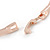 Rose Gold Metal Clear Crystal Bow Bangle Bracelet - 18cm L - view 4