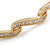 Delicate Clear Crystal Triple Leaf Bangle Bracelet In Gold Plating - 18cm L - view 3