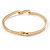 Delicate Clear Crystal Triple Leaf Bangle Bracelet In Gold Plating - 18cm L - view 6