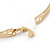 Delicate Clear Crystal Triple Leaf Bangle Bracelet In Gold Plating - 18cm L - view 4