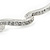 Delicate Clear Crystal Triple Leaf Bangle Bracelet In Rhodium Plating - 18cm L - view 3
