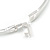 Delicate Clear Crystal Triple Leaf Bangle Bracelet In Rhodium Plating - 18cm L - view 4