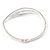 Clear Crystal  Bangle Bracelet In Rhodium Plated Metal - 18cm L - view 6