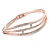 Clear Crystal Bangle Bracelet In Rose Gold Tone Metal - 18cm L - view 5