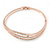 Clear Crystal Bangle Bracelet In Rose Gold Tone Metal - 18cm L - view 6
