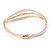 Clear Crystal Bangle Bracelet In Rose Gold Tone Metal - 18cm L - view 4