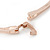Clear Crystal Bangle Bracelet In Rose Gold Tone Metal - 18cm L - view 3
