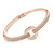 Clear Crystal Open Eternity Circle of Love Bangle Bracelet In Rose Gold Tone Metal - 19cm L - view 5