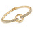 Clear Crystal Open Eternity Circle of Love Bangle Bracelet In Gold Tone Metal - 19cm L - view 6