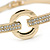 Clear Crystal Open Eternity Circle of Love Bangle Bracelet In Gold Tone Metal - 19cm L - view 3