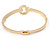 Clear Crystal Open Eternity Circle of Love Bangle Bracelet In Gold Tone Metal - 19cm L - view 5