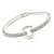 Clear Crystal Open Eternity Circle of Love Bangle Bracelet In Rhodium Plated Metal - 19cm L - view 5