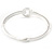 Clear Crystal Open Eternity Circle of Love Bangle Bracelet In Rhodium Plated Metal - 19cm L - view 6