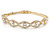 Gold Plated Clear Crystal 'Eye' Bangle Bracelet - 18cm L