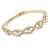 Gold Plated Clear Crystal 'Eye' Bangle Bracelet - 18cm L - view 6
