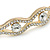 Gold Plated Clear Crystal 'Eye' Bangle Bracelet - 18cm L - view 3