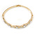 Gold Plated Clear Crystal 'Eye' Bangle Bracelet - 18cm L - view 7