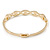 Gold Plated Clear Crystal 'Eye' Bangle Bracelet - 18cm L - view 5