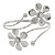 Silver Tone Double Flower Upper Arm, Armlet Bracelet - Adjustable