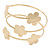 Hammered Gold Tone Multi Flower Upper Arm, Armlet Bracelet - 27cm L - view 3