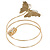 Vintage Inspired Hammered Butterfly & Flower Upper Arm, Armlet Bracelet In Gold Tone - 27cm Length - view 3