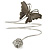 Vintage Inspired Hammered Butterfly & Flower Upper Arm, Armlet Bracelet In Silver Tone - 27cm Length - view 2