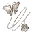Vintage Inspired Hammered Butterfly & Flower Upper Arm, Armlet Bracelet In Silver Tone - 27cm Length - view 4