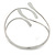 Polished Modern Leaves Upper Arm/ Armlet Bracelet In Silver Tone - Adjustable - view 5