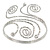 Silver Tone Hammered Circles And Swirls, Crystal Upper Arm/ Armlet Bracelet - Adjustable - view 2