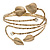 Antique Gold Tone Leaves and Crystals Upper Arm, Armlet Bracelet - Adjustable