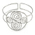 Greek Style Twirl Upper Arm, Armlet Bracelet In Hammered Silver Plating - Adjustable - view 5
