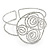 Greek Style Twirl Upper Arm, Armlet Bracelet In Hammered Silver Plating - Adjustable - view 7