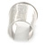 Egyptian Style Scratched Effect Wide Cuff Bangle Bracelet In Light Silver Tone Metal - Adjustable - view 5