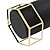 Gold Plated Hexangular Frame Slip-On Bangle Bracelet - 18cm L - view 2