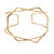 Gold Plated Textured Frame Cuff Bangle Bracelet - 19cm L - Adjustable - view 5