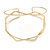 Gold Plated Textured Frame Cuff Bangle Bracelet - 19cm L - Adjustable - view 6
