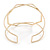 Gold Plated Textured Frame Cuff Bangle Bracelet - 19cm L - Adjustable - view 7