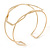 Gold Plated Textured Frame Cuff Bangle Bracelet - 19cm L - Adjustable - view 3