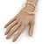 Gold Plated Textured Frame Cuff Bangle Bracelet - 19cm L - Adjustable - view 2