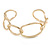 Polished Gold Tone Oval Link Cuff Bracelet - 19cm - Adjustable - view 5