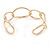 Polished Gold Tone Oval Link Cuff Bracelet - 19cm - Adjustable - view 4