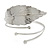 Hammered, Crystal Leaf Upper Arm, Armlet Bracelet In Silver Tone - Adjustable - view 6