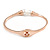 Delicate Crystal Simulated Glass Pearl Bead Hinged Bangle Bracelet In Rose Gold Tone - 18cm L - view 5