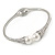 Delicate Crystal Simulated Glass Pearl Bead Hinged Bangle Bracelet In Rhodium Plating - 18cm L - view 3