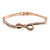 Delicate Rose Gold Tone Crystal Bow Bangle Bracelet - 18cm L - view 6