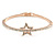 Delicate Crystal Star Bangle Bracelet In Rose Gold Tone Metal - 18cm L