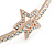 Delicate Crystal Star Bangle Bracelet In Rose Gold Tone Metal - 18cm L - view 3
