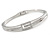 Delicate Austrian Crystal Buckle Bangle Bracelet In Rhodium Plated Metal - 18cm L - view 5