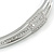 Delicate Austrian Crystal Buckle Bangle Bracelet In Rhodium Plated Metal - 18cm L - view 4